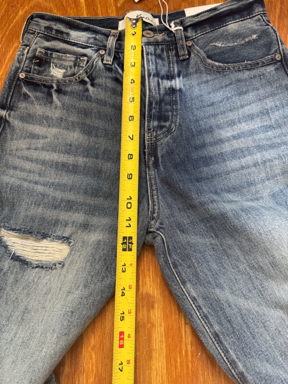 KanCan Distressed Blue Straight Jeans - Picture 5 of 6